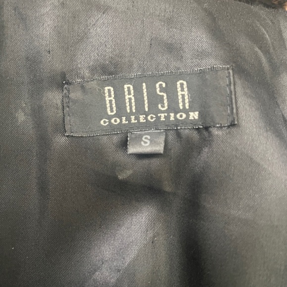 Brisa Collection Women's Black Leather Coat with Faux Fur Collar - Picture 7 of 12